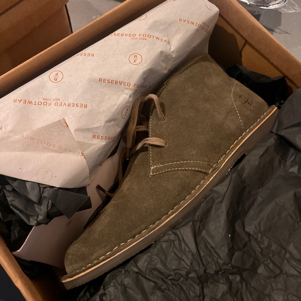 Brown leather boots